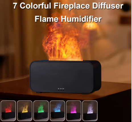 Diffuseur d’arômes simulant une cheminée||Sans l'effet cheminé