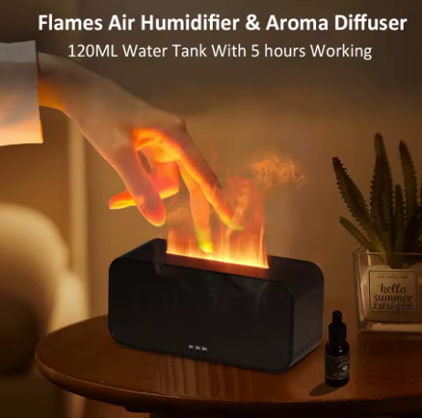 Diffuseur d’arômes simulant une cheminée||Sans l'effet cheminé